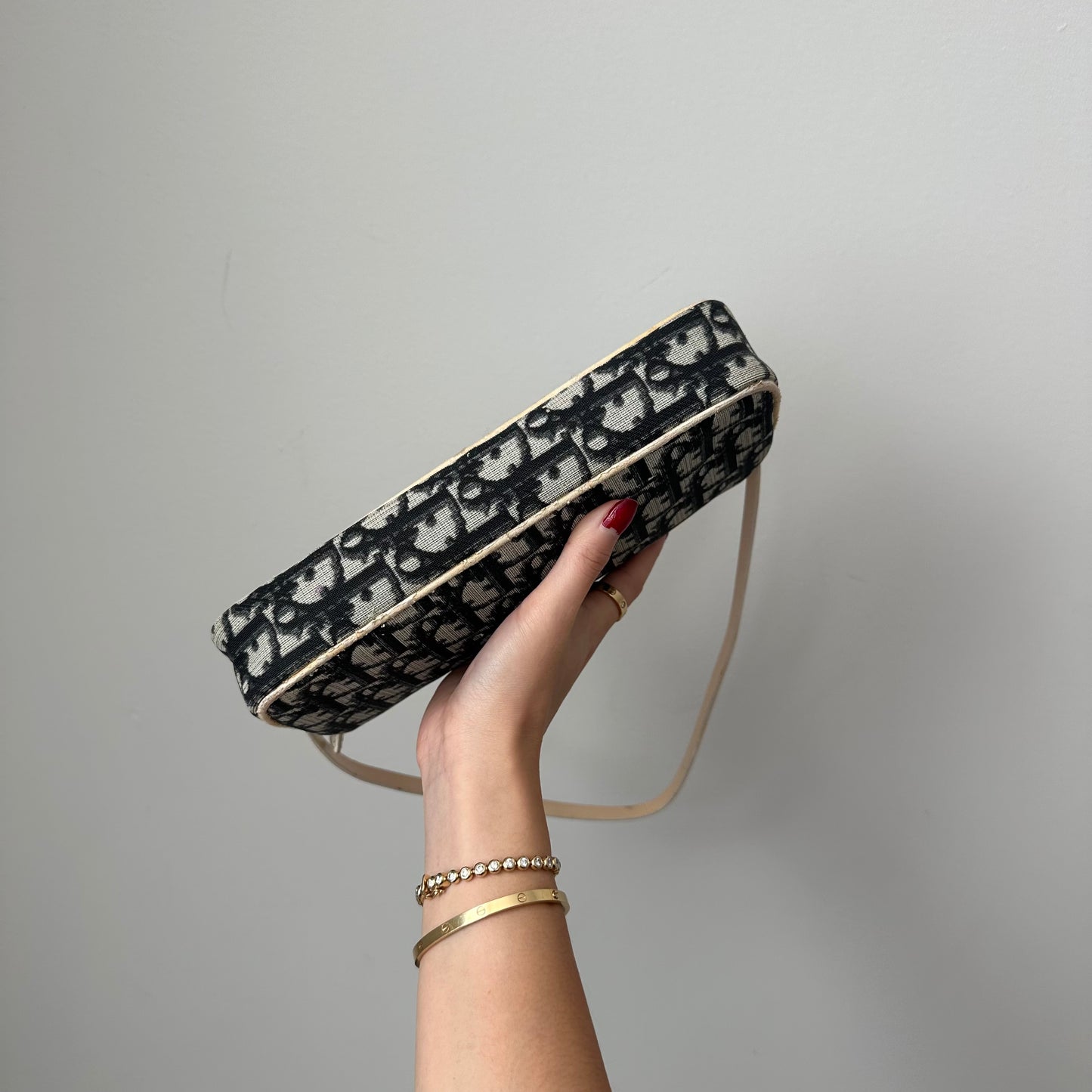 Christian Dior Black Monogram Trotter Shoulder Bag