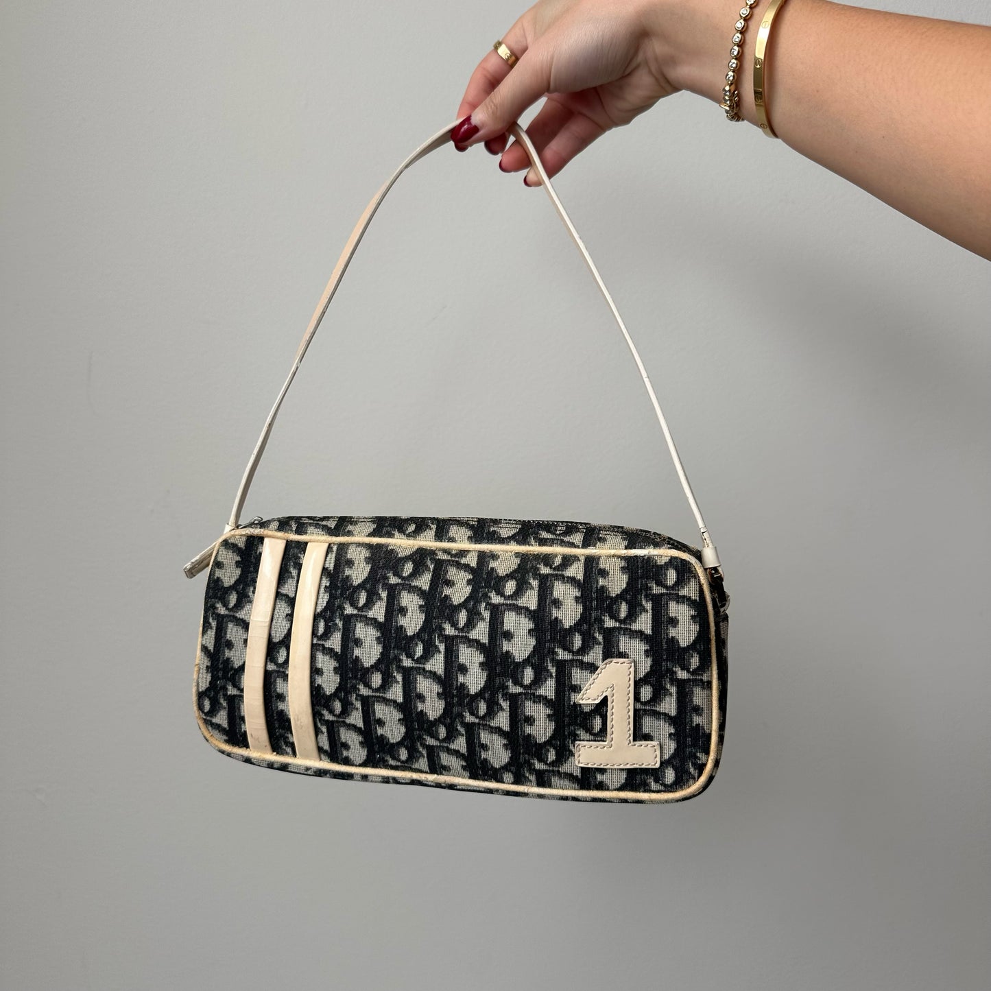 Christian Dior Black Monogram Trotter Shoulder Bag