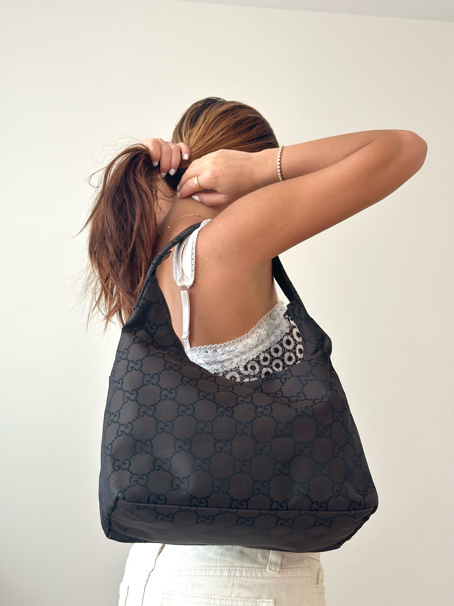Gucci Brown Monogram Multi Pocket Shoulder Bag