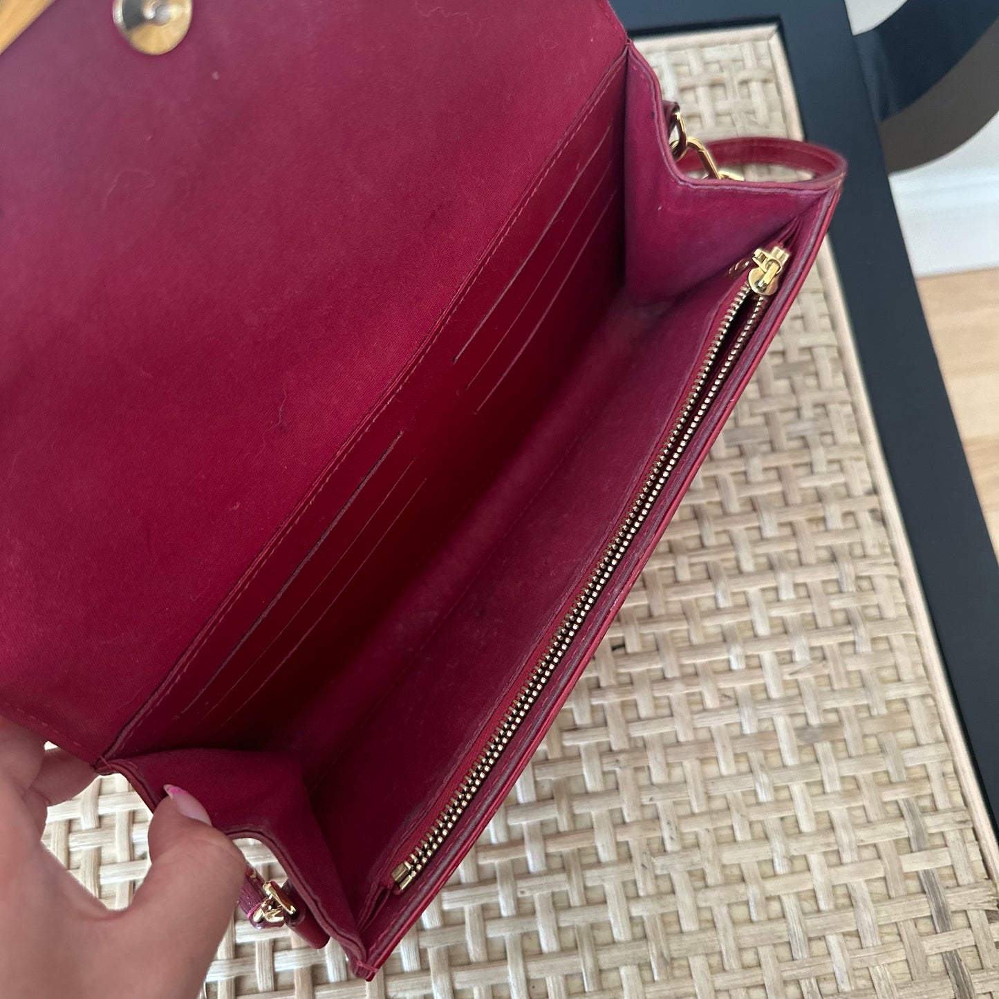 Louis Vuitton Red Vernis Pouch Shoulder Bag