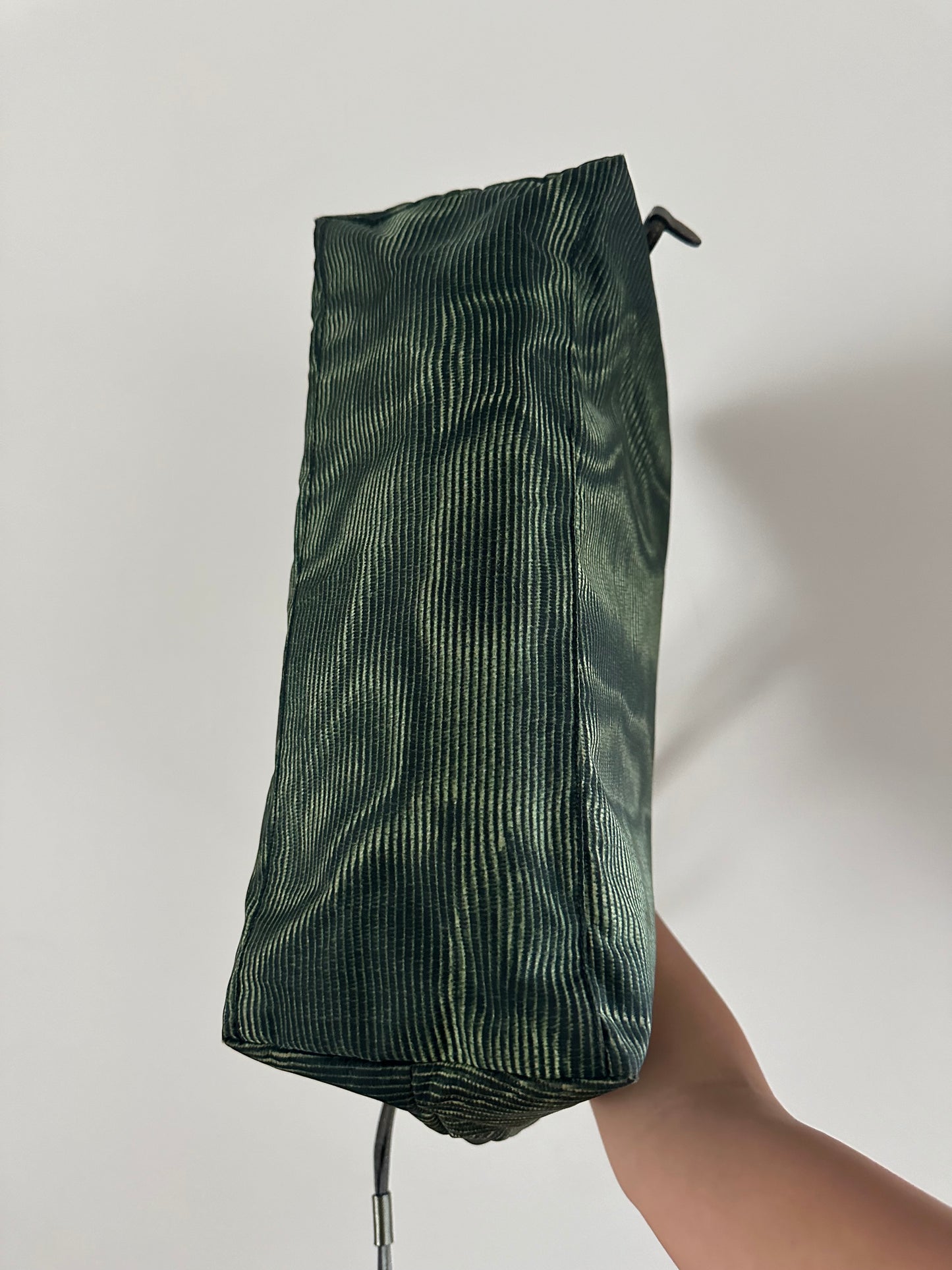 RARE Prada Green Ripple Pattern Shoulder Tote Bag