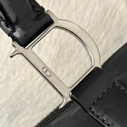 Christian Dior Black Nylon Silver Logo Bag