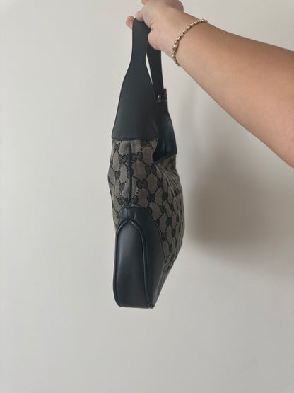 Gucci Black Monogram Jackie O Shoulder Bag