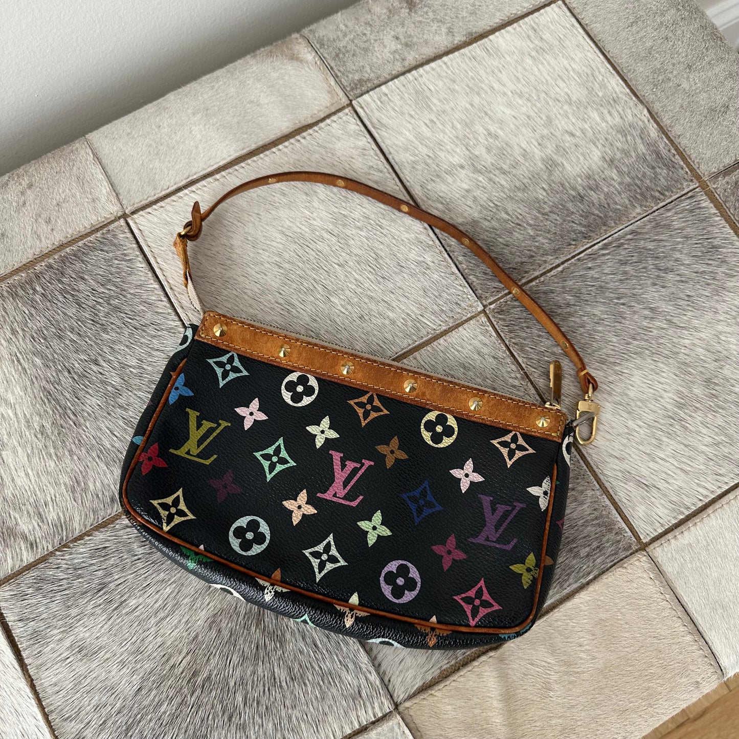 Louis Vuitton Black Murakami Pochette Bag