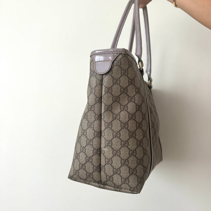 Gucci Monogram Supreme Medium Joy Lilac Tote Bag