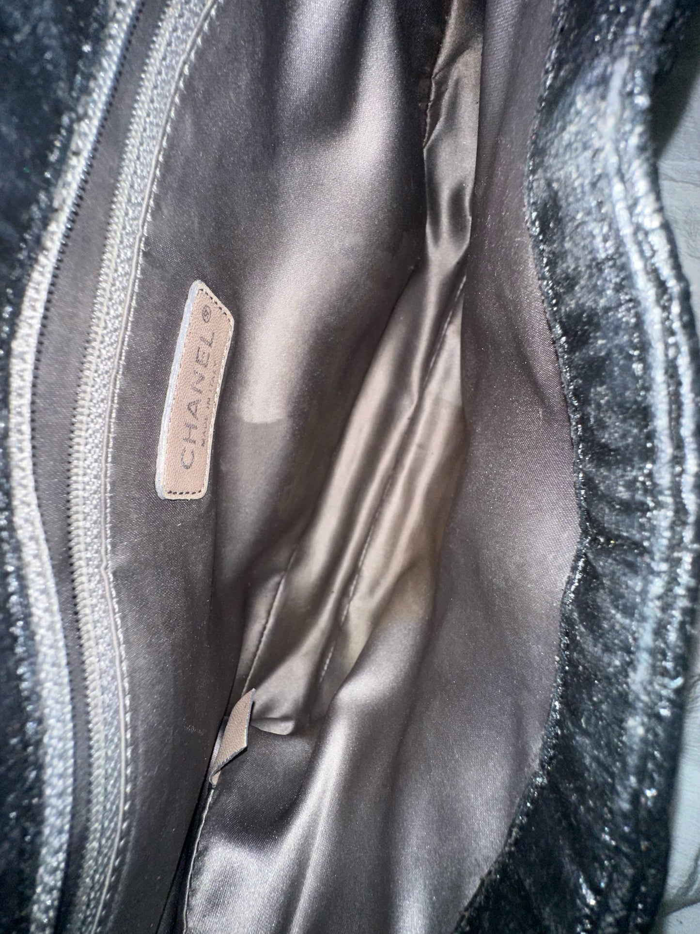 Chanel Black Textured Coated Nylon Flap Bag