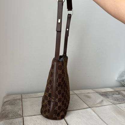 Gucci Brown Monogram Bucket Shoulder Bag