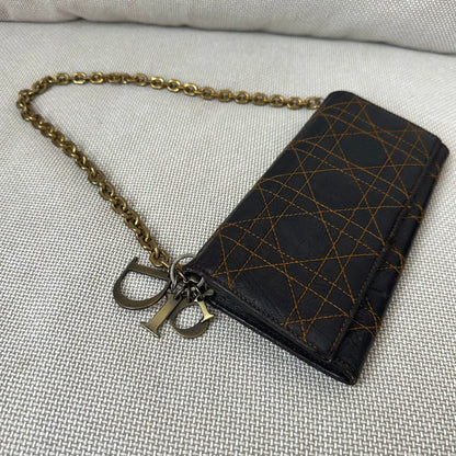 Christian Dior Cannage Quilted Wallet On Chain w/ Dustbag