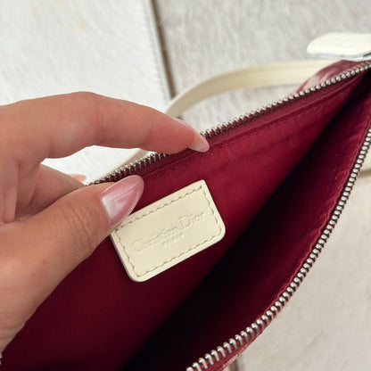 Christian Dior Burgundy Monogram Trotter Saddle Shoulder Bag