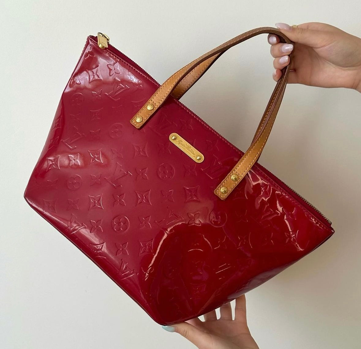 Louis Vuitton Red Vernis Bellevue Shoulder Bag