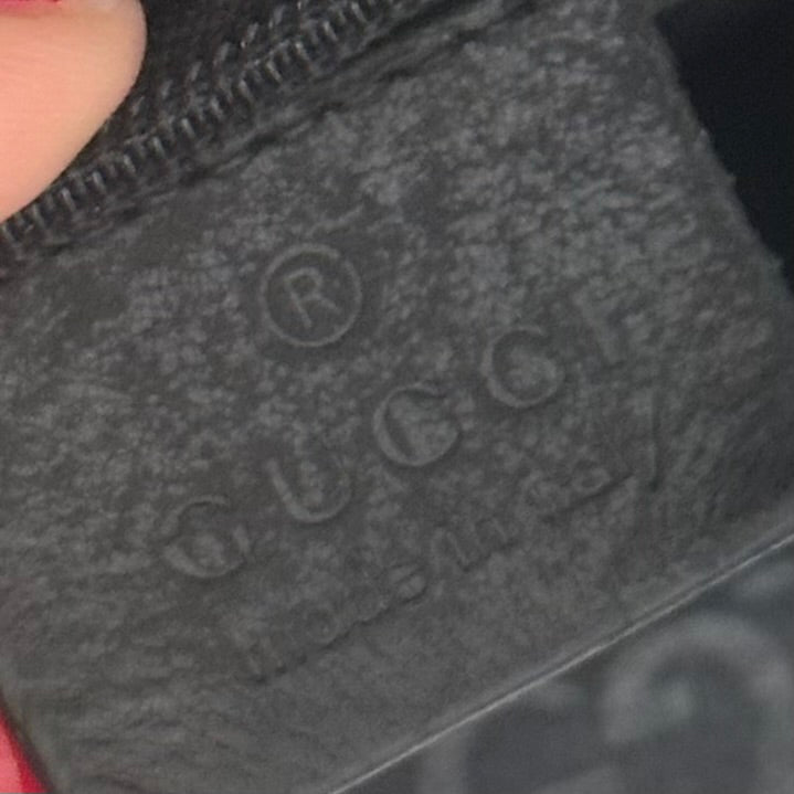 Gucci Black Monogram Suede Shoulder Bag