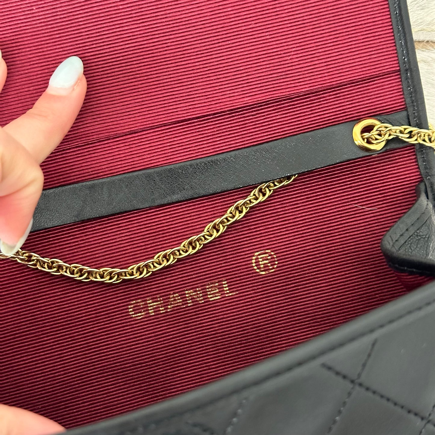 Chanel Black Leather Quilted Gold Convertible Small Bag