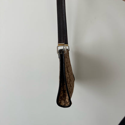 Christian Dior Brown Trotter Clutch Strap Bag