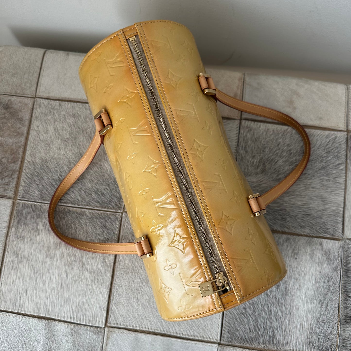 Louis Vuitton Yellow Vernis Bedford Bag