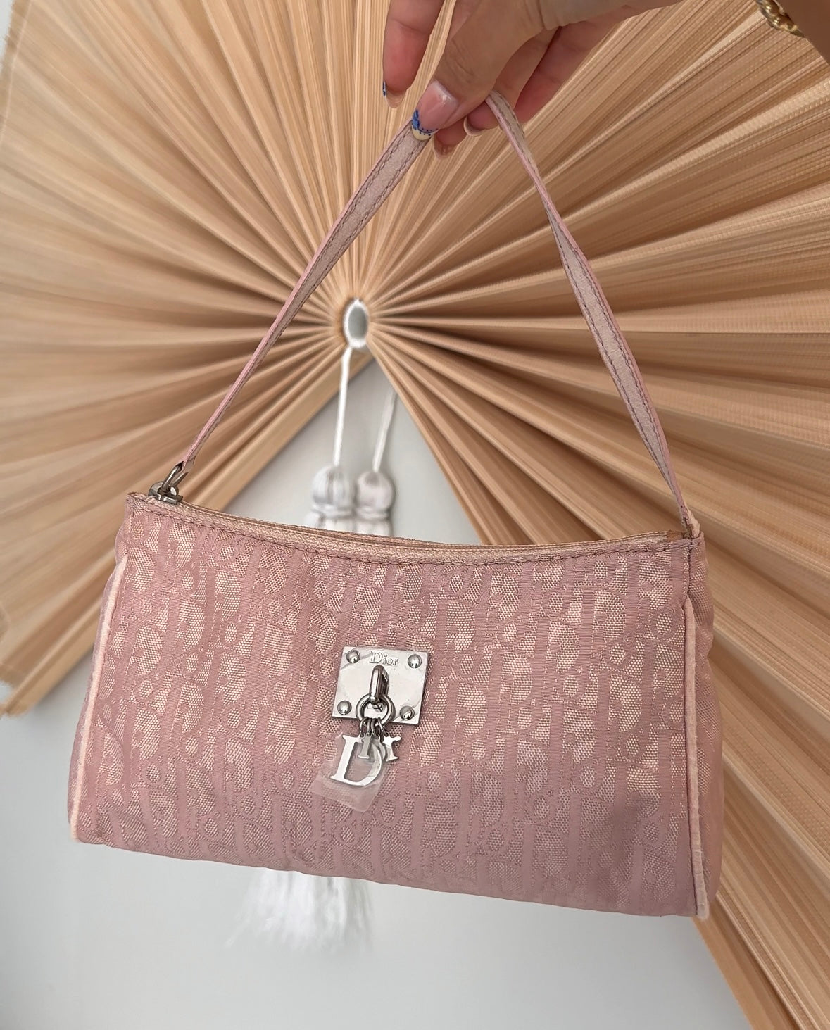 Christian Dior Light Pink Monogram Pochette Bag