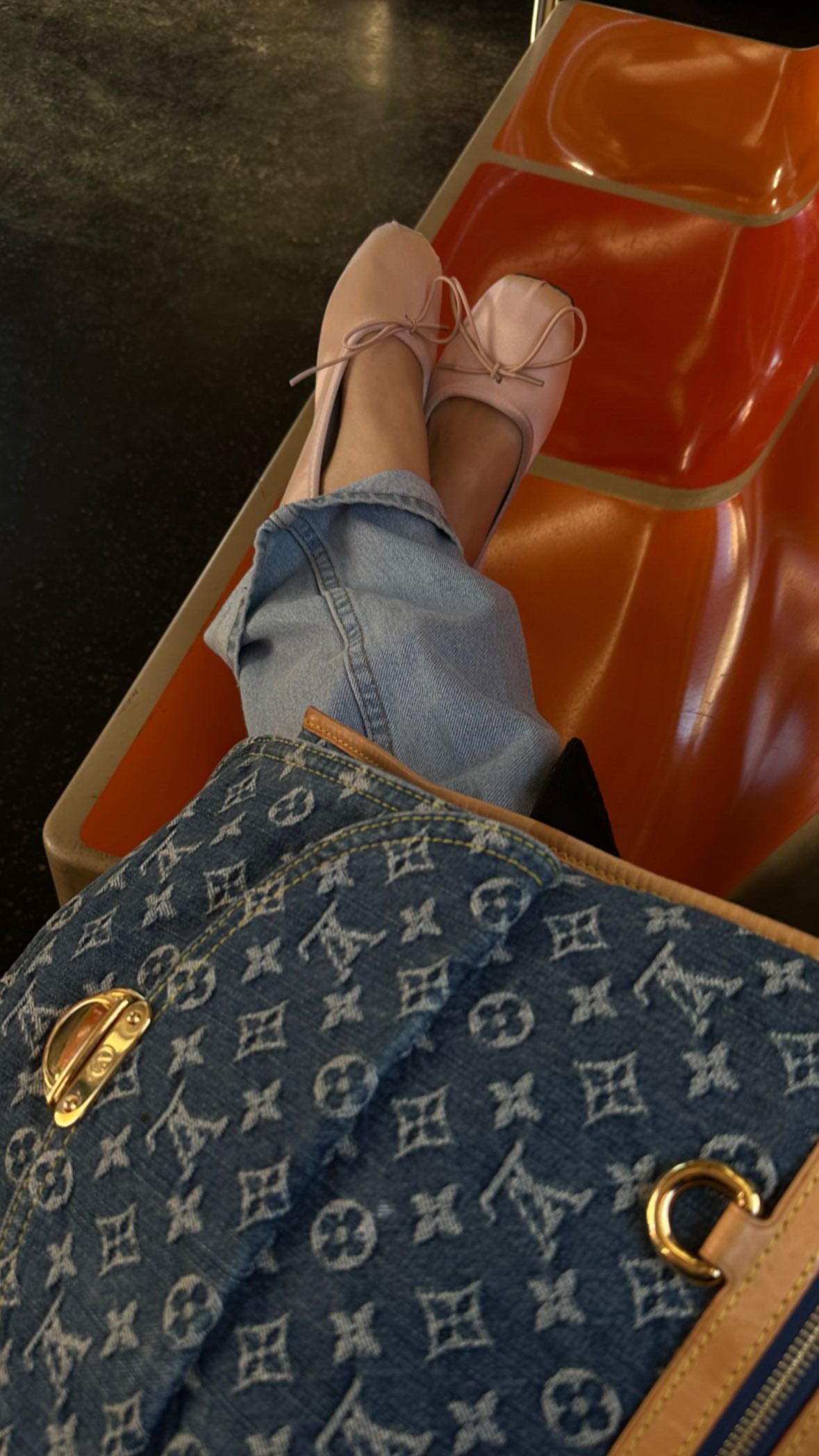 RARE Louis Vuitton 2005 Denim Monogram Sac Plat Bag