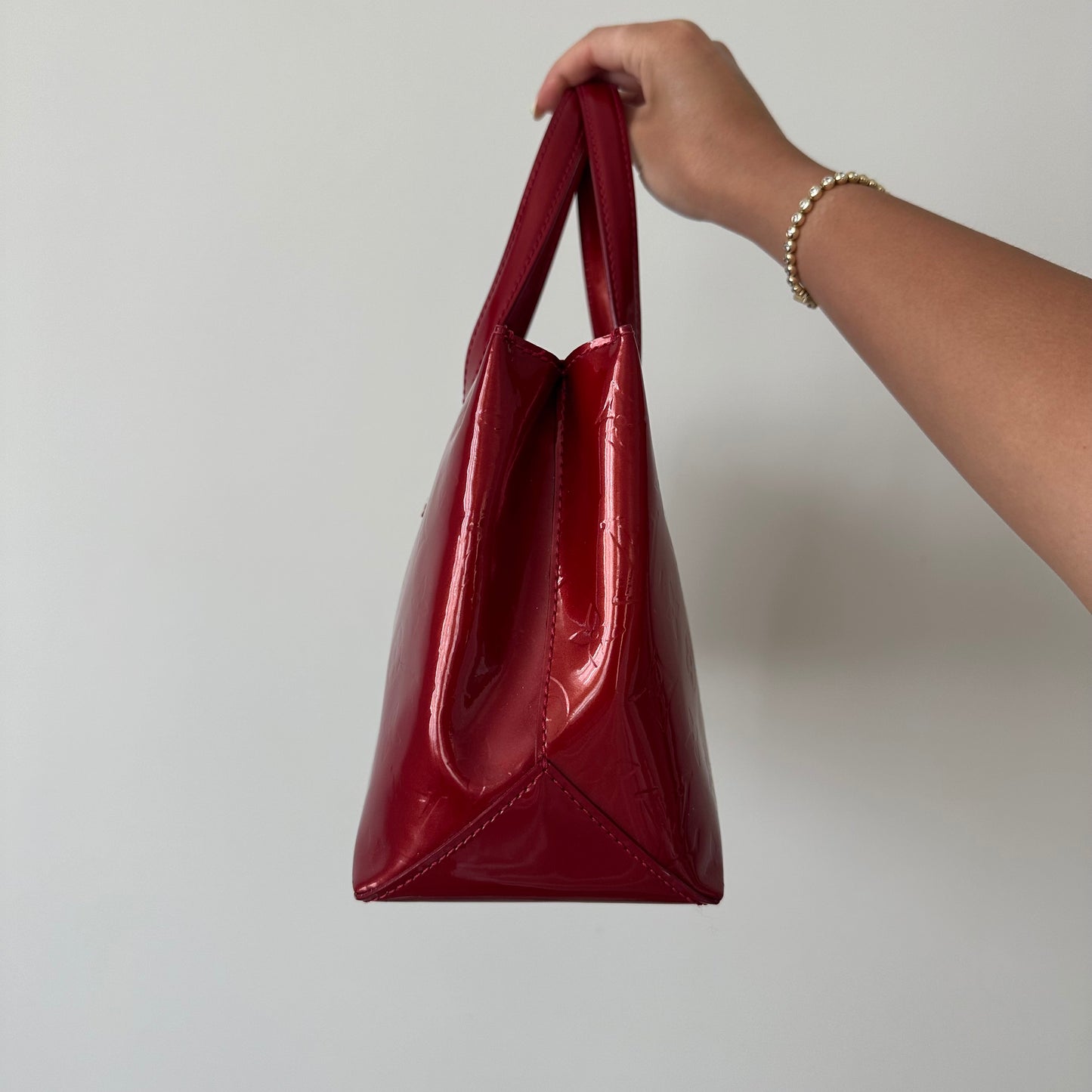 Louis Vuitton Red Vernis Patent Leather Monogram Wilshire Bag