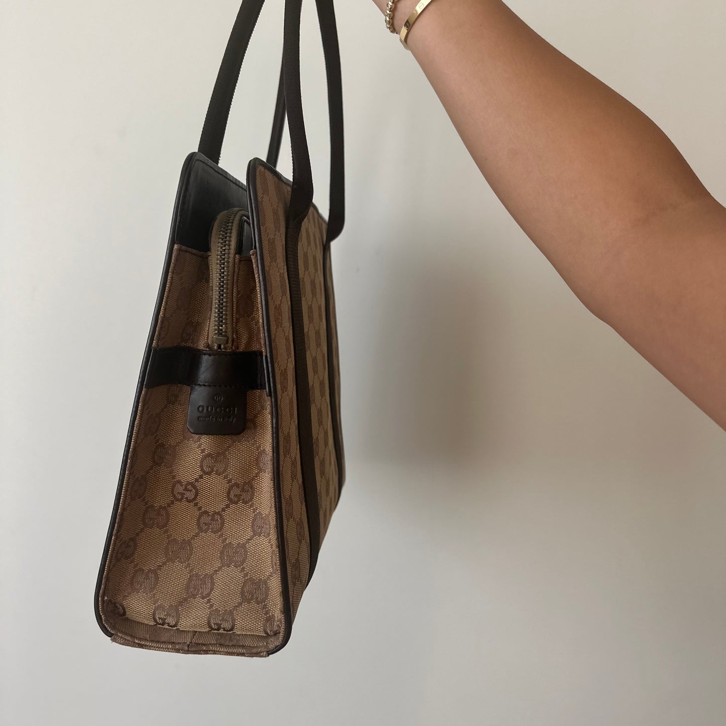 Gucci Brown Monogram Classic Structured Tote