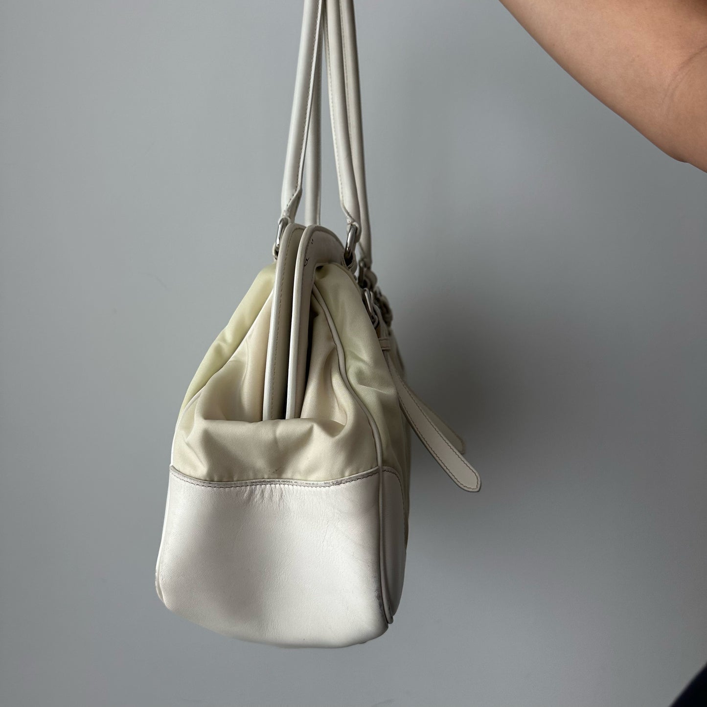 Prada Cream Tessuto Calf Doctor Tote Bag w/ Papers