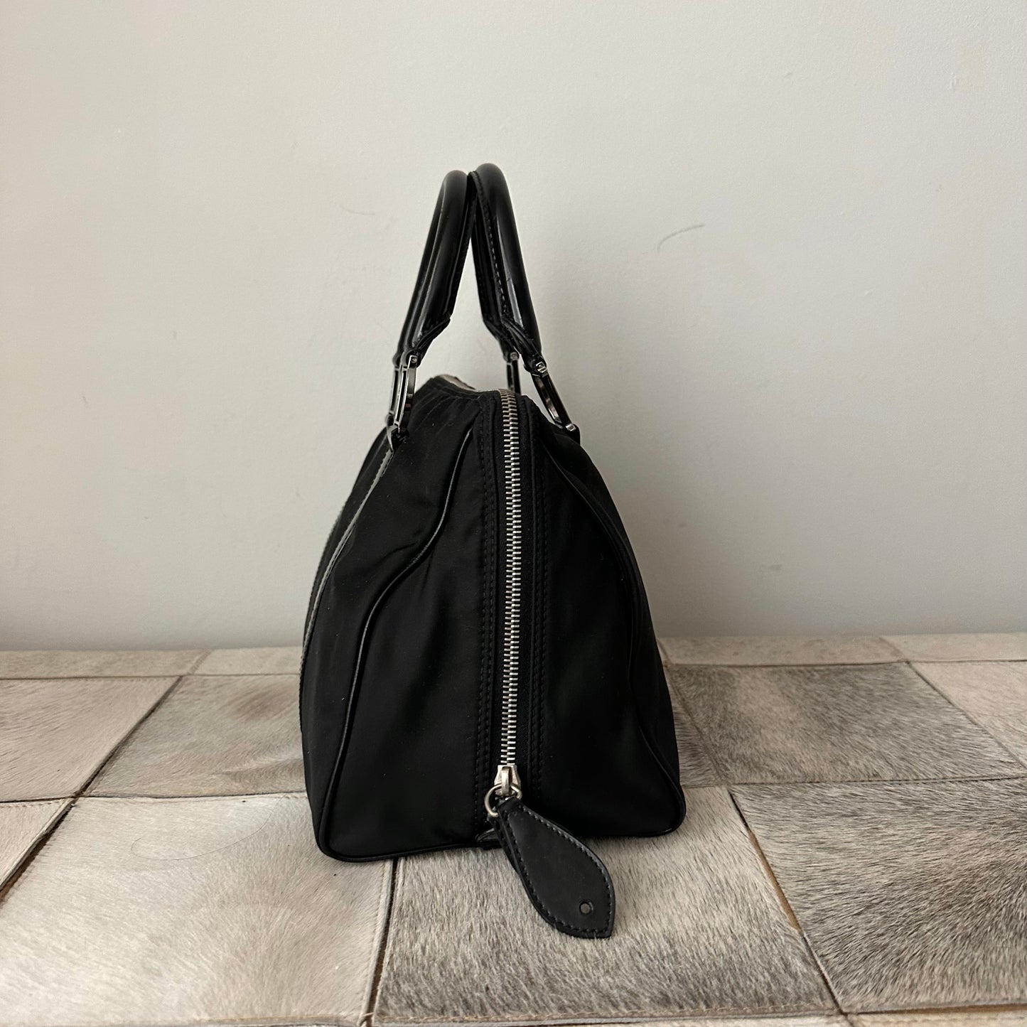 Christian Dior Black Nylon Silver Logo Bag