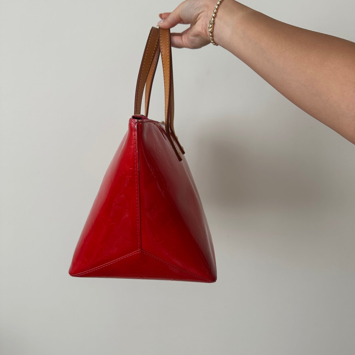 (Copy) Louis Vuitton Red Vernis Bellevue Shoulder Bag