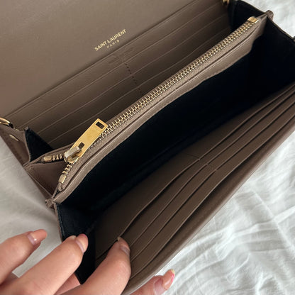 YSL Beige Leather Kate Wallet on Chain