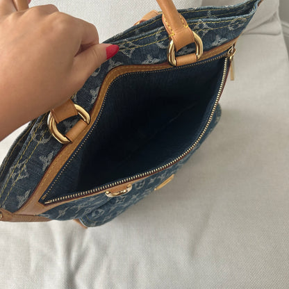 RARE Louis Vuitton 2005 Denim Monogram Sac Plat Bag