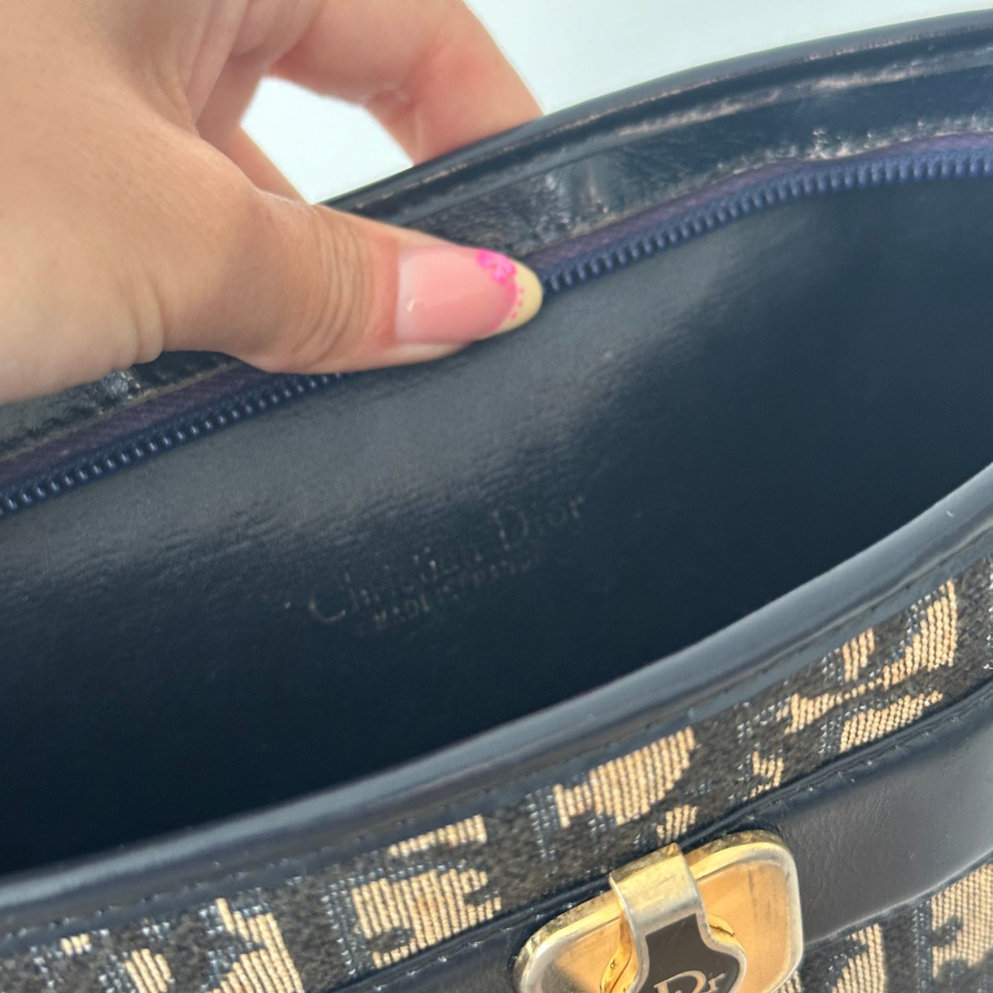 Christian Dior Navy Monogram 30 Montaigne Bag