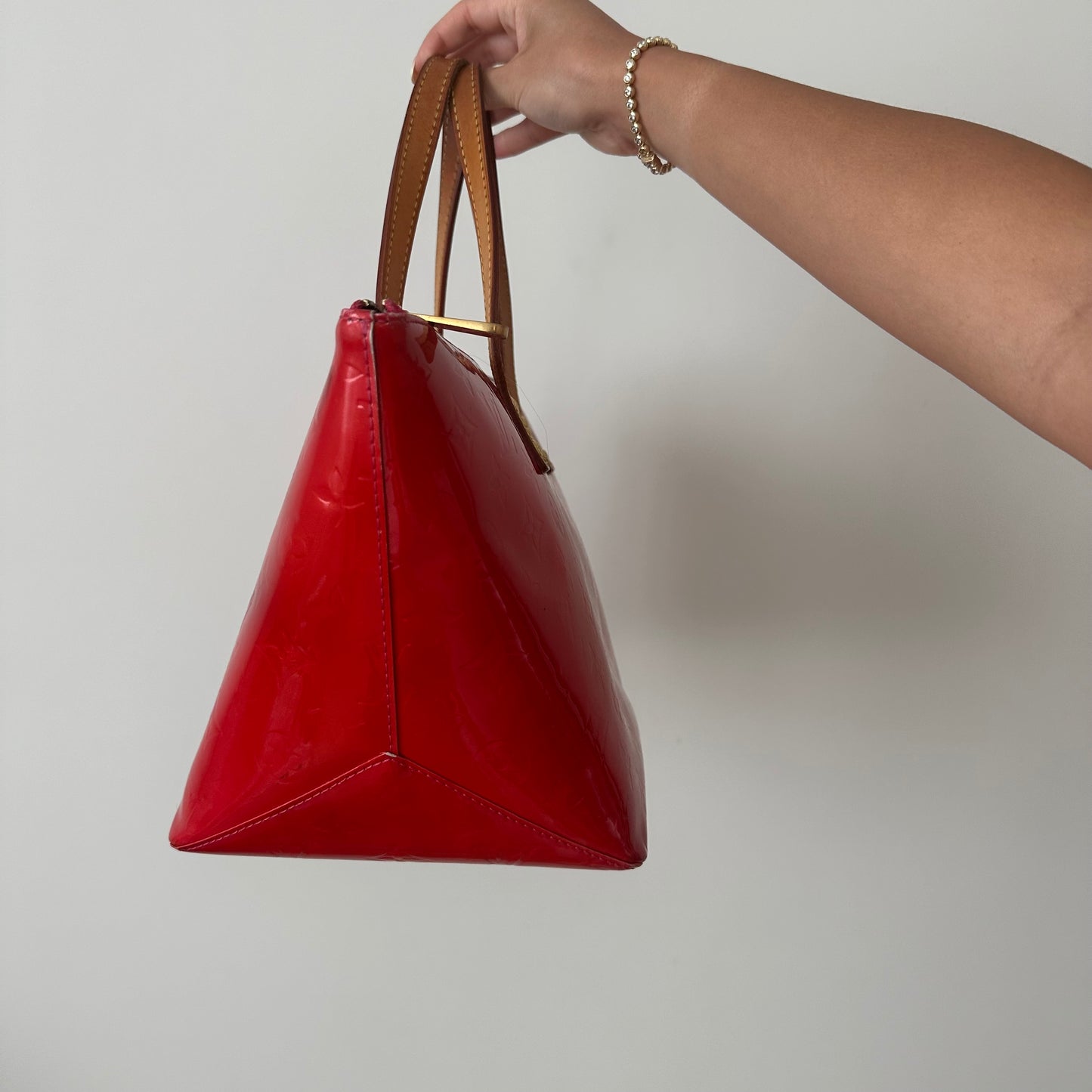 Louis Vuitton Red Vernis Bellevue Shoulder Bag