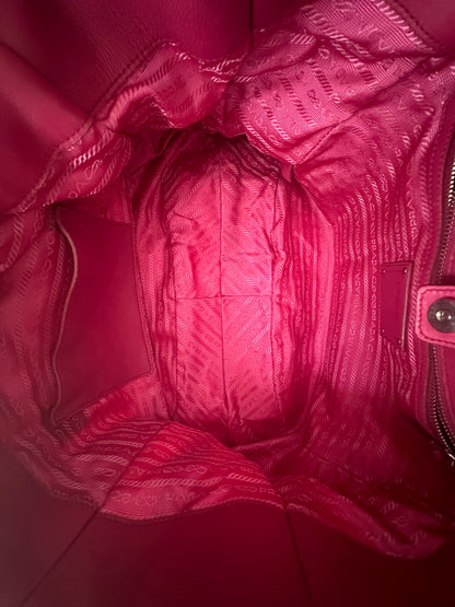 Prada Pink Leather Nylon Tote w/ Dustbag