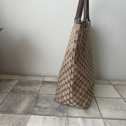 Gucci Brown Large Monogram Tote Bag