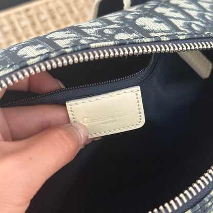 Christian Dior Blue Trotter Monogram Boston Bag