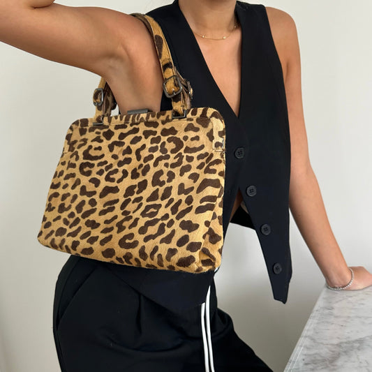 RARE Prada Ponyhair Cheetah Shoulder Bag w/ Papers