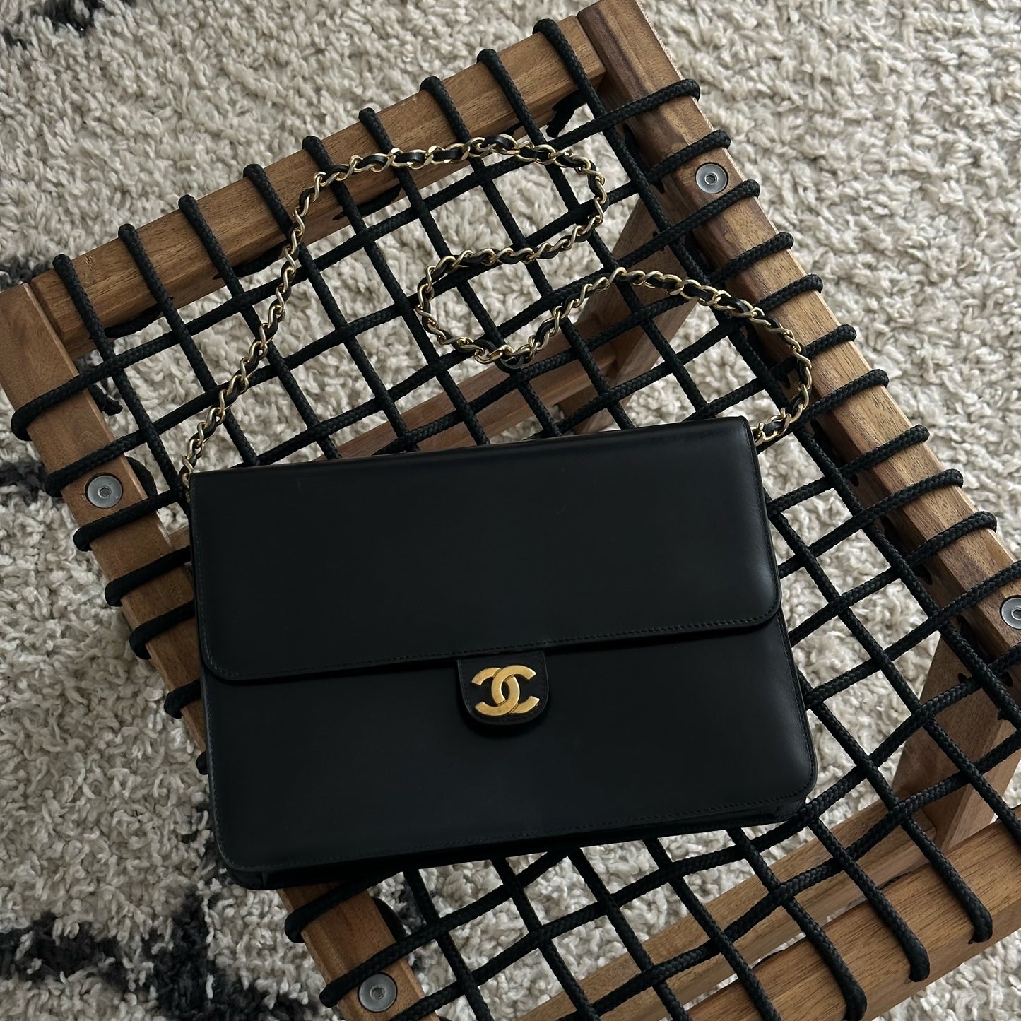 Chanel Black Smooth Lambskin Flap Bag