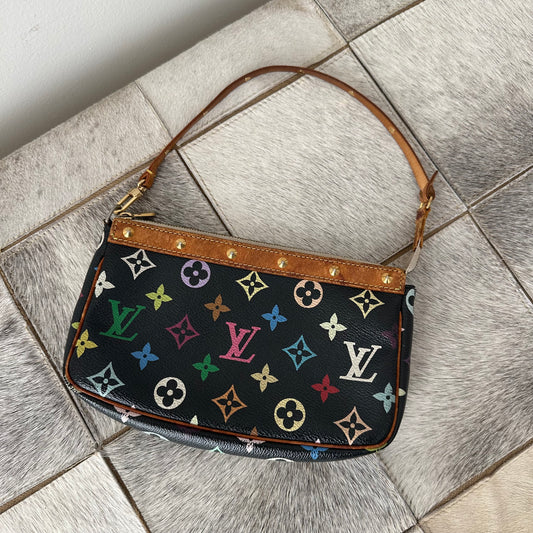 Louis Vuitton Black Murakami Pochette Bag