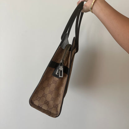 Gucci Brown Monogram Classic Structured Tote