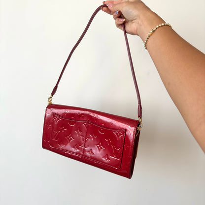 Louis Vuitton Red Vernis Pouch Shoulder Bag