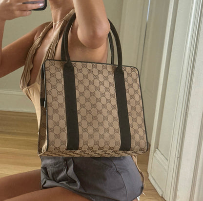 Gucci Brown Monogram Classic Structured Tote