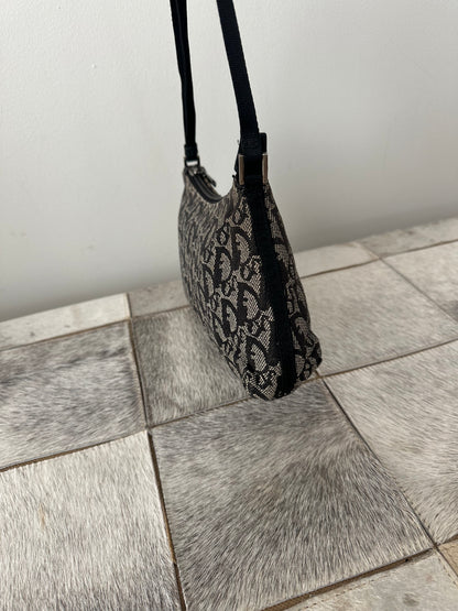Christian Dior Black Monogram Shoulder Bag
