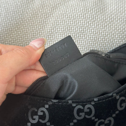 Gucci Tom Ford Era Suede Monogram Black Shoulder Bag