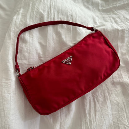 Prada Red Nylon Shoulder Bag