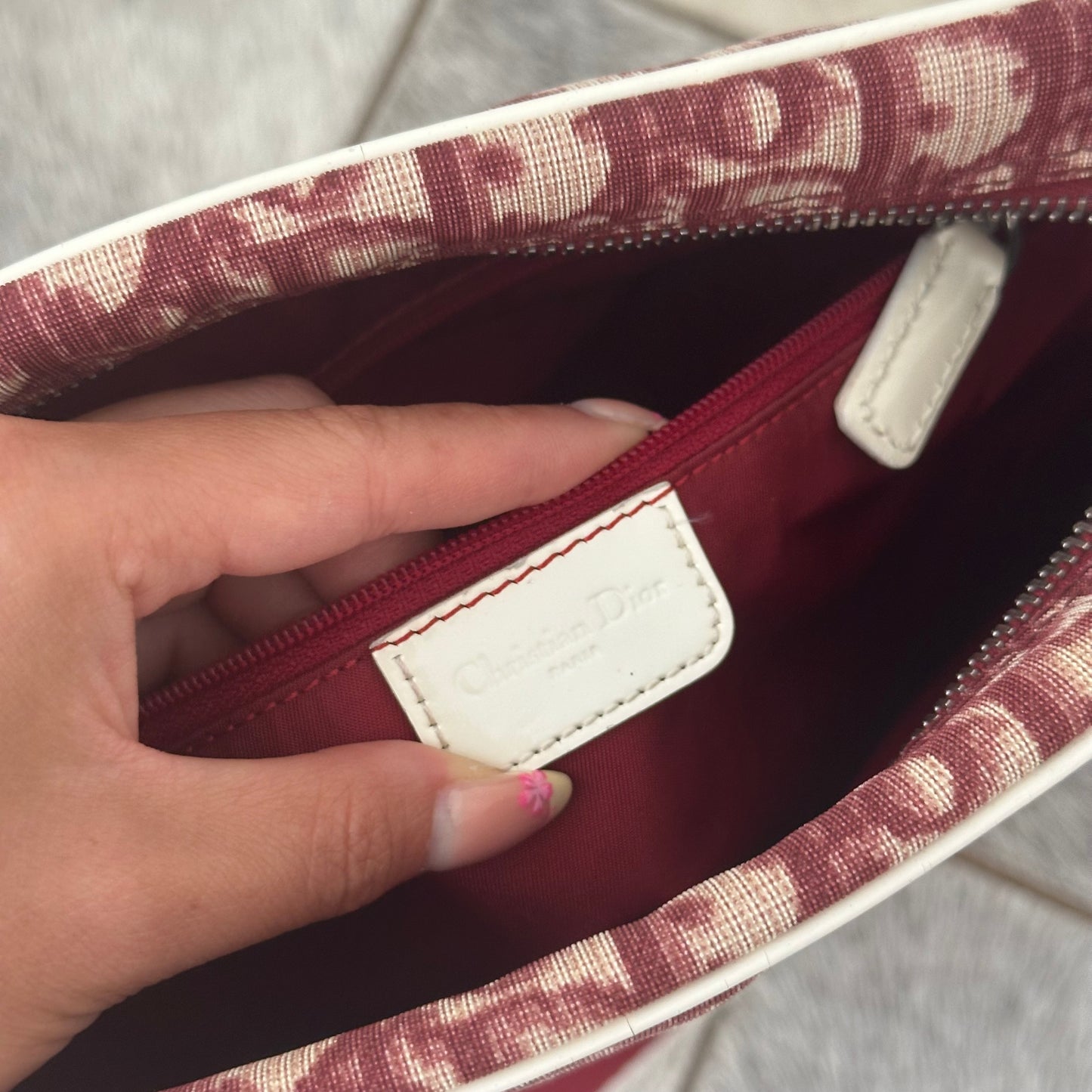 Christian Dior Burgundy Monogram Trotter Messenger Bag