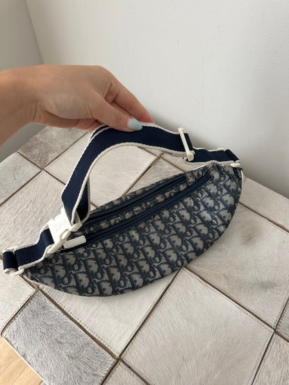 Christian Dior Blue Monogram Trotter Belt Bag