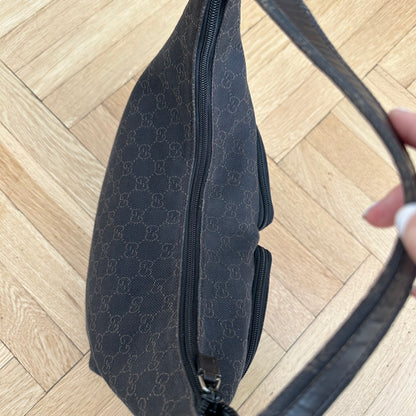 Gucci Brown Monogram Double Pocket Shoulder Bag