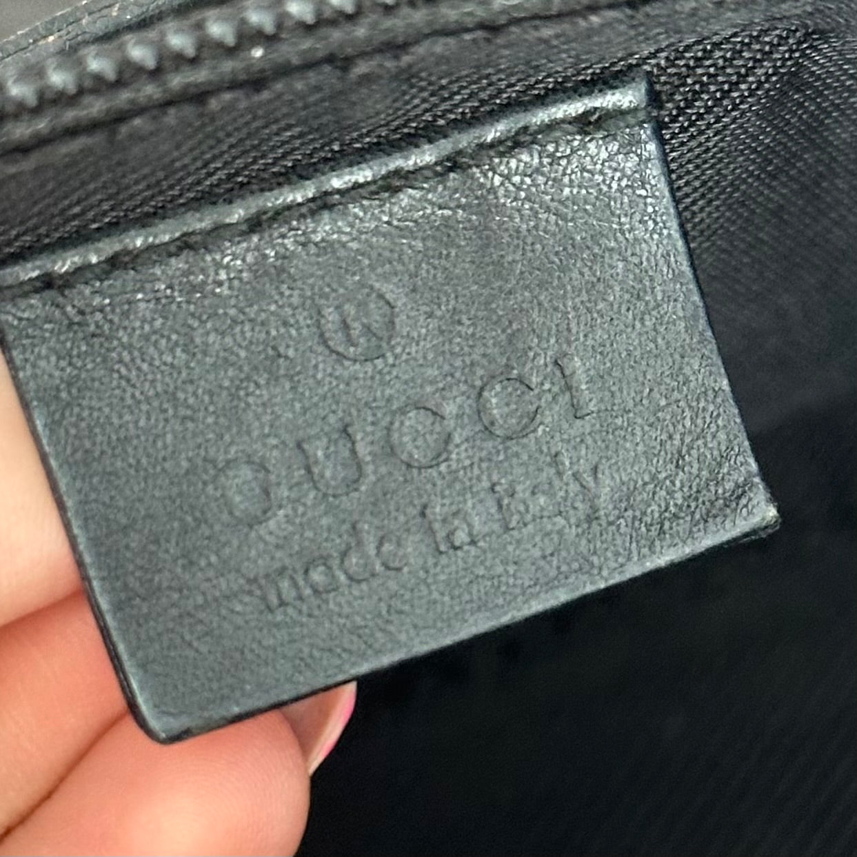 Gucci Black Monogram Boat Pochette Bag