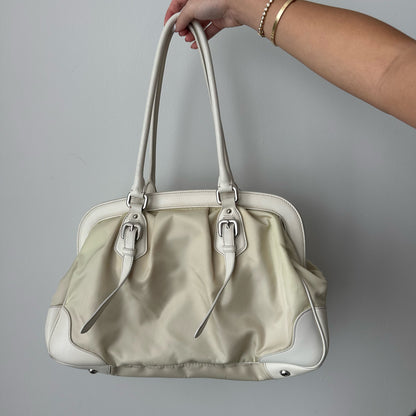 Prada Cream Tessuto Calf Doctor Tote Bag w/ Papers