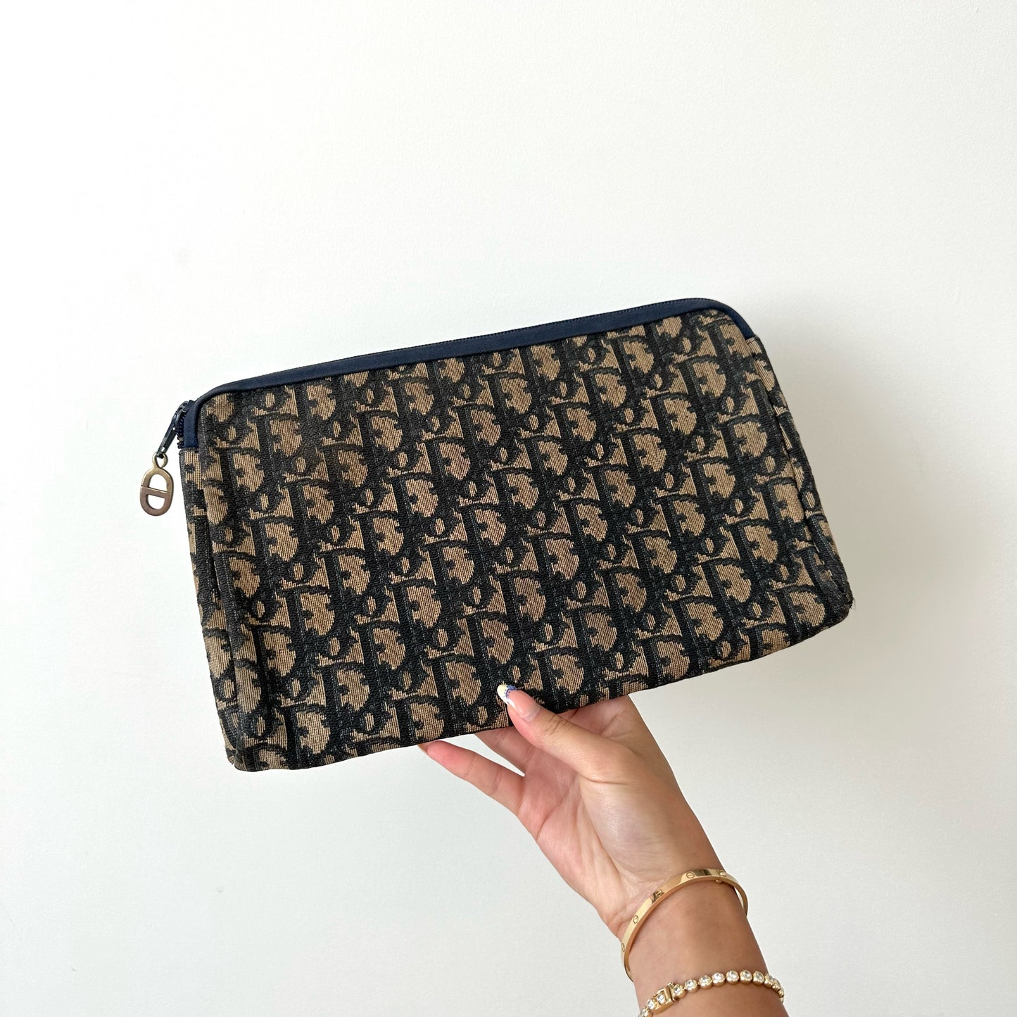 Christian Dior Navy Monogram Clutch Pouch