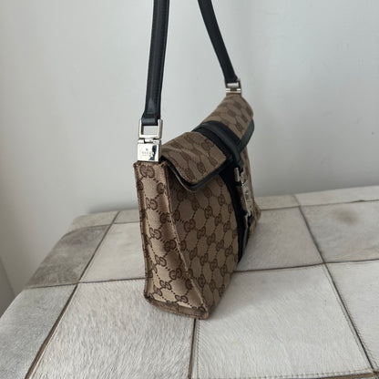 Gucci Jackie O Brown Monogram Flap Bag