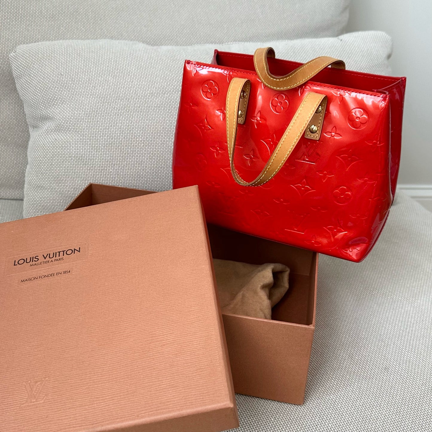 Louis Vuitton Vernis Red Reade PM Bag w/ Box & Dustbag