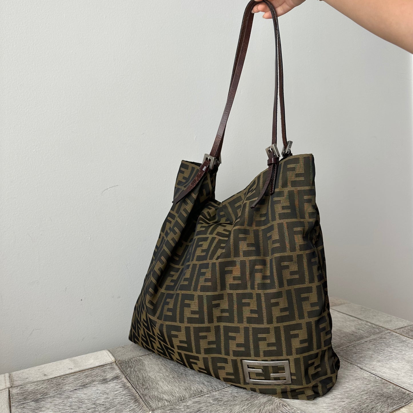 Fendi Zucca Monogram Shoulder Tote